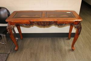 lot 14 image: Glass top Console Table - smoked beveled glass pieces - 52W x 20D x 29H