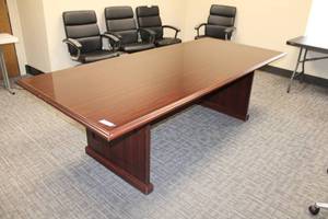 lot 16 image: Glossy top Cherry veneer Conference Table - 42 wide x 8 ft. long