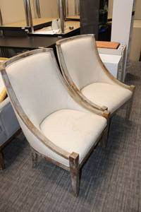 lot 72 image: (2) Linon home Accent Chairs - Country rustic wood trim