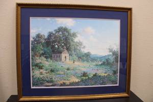 lot 80 image: Spring Fever by artist Larry Dyke (see picture with COA on back), Framed and signed by artist with 2351000 limited edition, 33x27