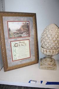 lot 100 image: Home Dcor Ceramic acorn and Amazing Grace framed picture