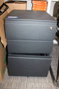 lot 104 image: Rolling 3-Drawer File Cabinet as shown