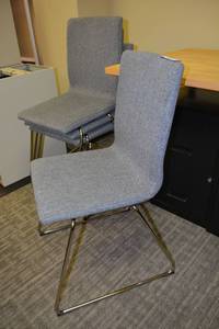 lot 138 image: (4) Ikea Volfgang stackable chairs with chrome frame