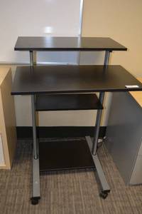 lot 181 image: TechOrbits Rolling multi-level Desk Cart - 28W x 28D x 41H