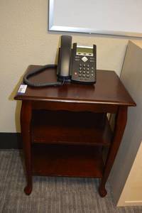 lot 183 image: Cherry colored Phone Table (phone NOT included)