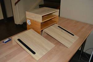 lot 185 image: Wood Monitor Risers for Desk