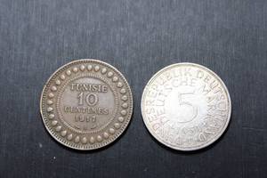 lot 109 image: Coins Foreign currency, Tunisia and Deutschland, see pictures