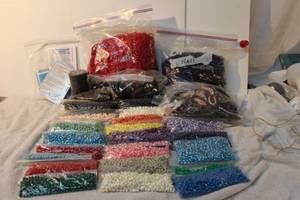lot 163 image: Craft Beads and thread - many colors