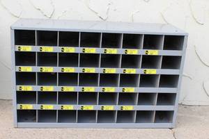 lot 3 image: Metal Parts Bin Kimball Midwest 35x12x14 - 40 bins