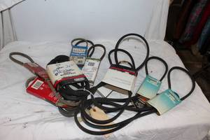 lot 84 image: Ten Various Lawn Mower Belts, Sizes as shown in pictures