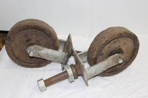 lot 89 image: Two 8 inch Metal Caster Wheels