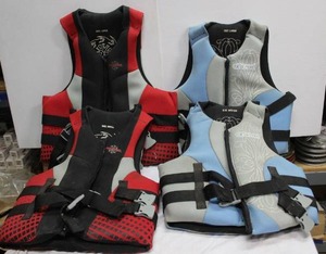 lot 128 image: Four Life Jackets, Styles and sizes are shown in pictures
