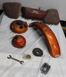 lot 134 image: Variety of Metal Motorcycle Parts as shown in pictures