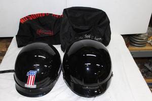 lot 190 image: Harley Davidson Helmets with covers