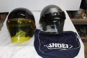 lot 193 image: Shoei Motorcycle helmet with cover and unmarked helmet