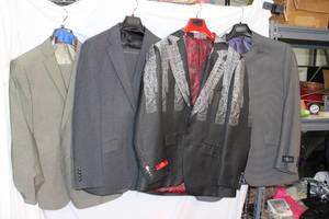 lot 186 image: Mens Clothes  Steve Harvey 2-piece 40L, R. Lewis jacket M40R, Carlo Lusso 2-piece 40R, Bertolini 2-piece 40R