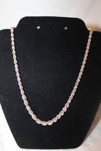 lot 208 image: Jewelry Sterling Silver twisted marine chain heavy necklace. Marked 925 Italy. 18L