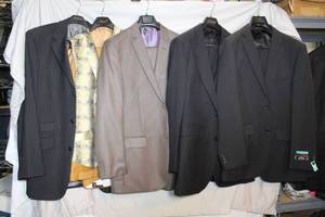 lot 283 image: Mens Clothes Gulliano Couture 42L, Steve Harvey 3-piece 42L, Vitali taupe L42W36, yellow paisley vest, Steve Harvey jacket