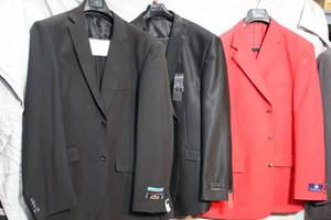 lot 297 image: Mens Clothes all Size 50L Gulliano Couture, Profile 3-piece, Vittorio St. Angelo red jacket