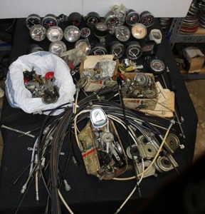 lot 316 image: Motorcycle Speedometers, Odometers and Cables as shown