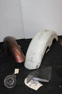 lot 338 image: Harley Davidson horn, fenders and part as shown