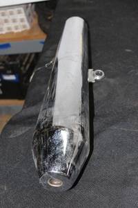 lot 346 image: 05 Triumph Thruxton 900 left Exhaust muffler (per tag)