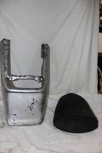 lot 358 image: 2012 Kawasaki Motorcycle seat and Kawasaki KZ rear cowling
