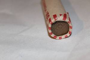 lot 374 image: Coins Roll of Wheat Pennies unopened