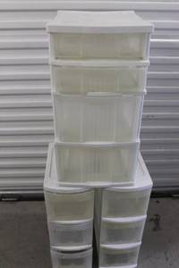 lot 378 image: (3) Plastic Storage draw units (2) 8.5Wx24T, (1) 13Wx24T