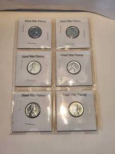 lot 61 image: Selection of 1943 Steel war pennies