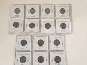 lot 100 image: Selection of Old Jefferson Nickels