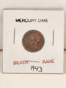 lot 106 image: 1943 Mercury Silver Dime