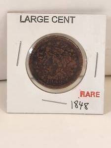 lot 112 image: 1848 Large Cent Piece- Rare