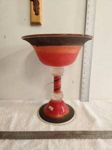 lot 8 image: Murano Glass stemmed bowl - decorative piece - Made in Italy