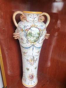 lot 50 image: Large hand crafted floor vase - Made in Italy - has damage