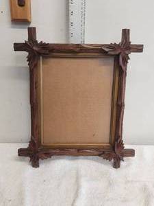 lot 129 image: Vintage wood frame with glass