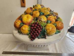 lot 148 image: Hand crafted large fruit bowl - Made in Italy - been repaired
