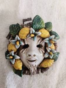lot 227 image: Hand crafted Bacchus mask - Made in Italy - has repair