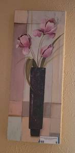 lot 9 image: CANVAS-STYLE 20 X 8 WALL FRAME IN DESIGN SHOWN.