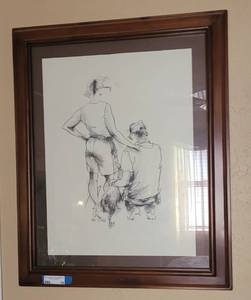 lot 15 image: FRAMED 30 X 26 WALL ART AS SHOWN.