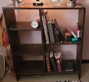lot 30 image: WOODEN BOOKCASE IN STYLECOLOR SHOWN. APPROX. 32X 36 X 11