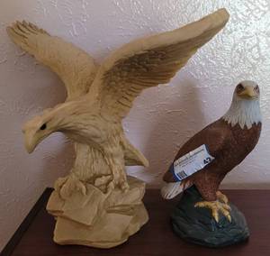 lot 42 image: (2) EAGLE FIGURES AS SHOWN. APPROX. 10 X 13
