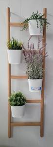 lot 55 image: DECORATIVE LADDER WITH FLORAL DECOR AS SHOWN. APPROX. 50 X 14