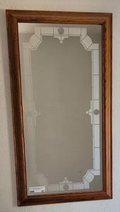 lot 67 image: FRAMED MIRROR AS SHOWN. APPROX 31 X 17