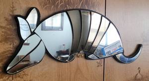 lot 79 image: (2) MIRROR ARMADILLOS AS SHOWN. APPROX. 18 X 8 EACH. (SOLD 2 X THE MONEY)