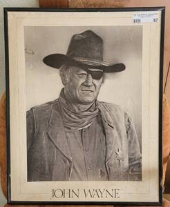 lot 87 image: JOHN WAYNE 20 X 18 FRAME AS SHOWN.