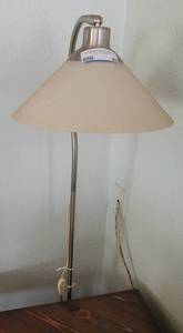 lot 89 image: FLOOR LAMP WITH SHADE IN STYLE AND COLOR SHOWN.