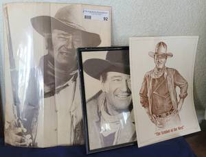 lot 92 image: JOHN WAYNE PICTURES AS SHOWN.