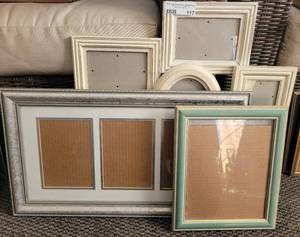 lot 117 image: LOT OF ASSORTED PICTURE FRAMES AS SHOWN.