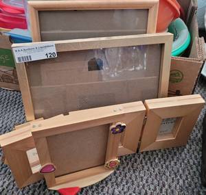 lot 120 image: LOT OF ASSORTED PICTURE FRAMES AS SHOWN.
